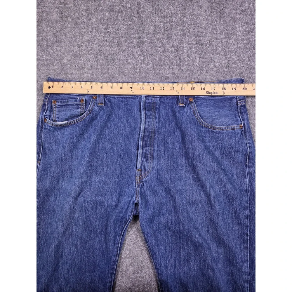 Levi's 501 Original Jeans Mens 42x30 Blue Straight Leg Button Fly Denim 121/10